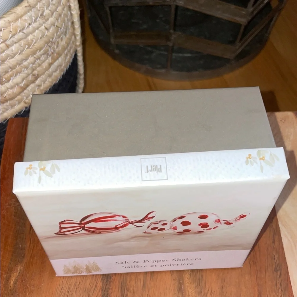 Pier 1 Red and White Candy Salt & Pepper Set